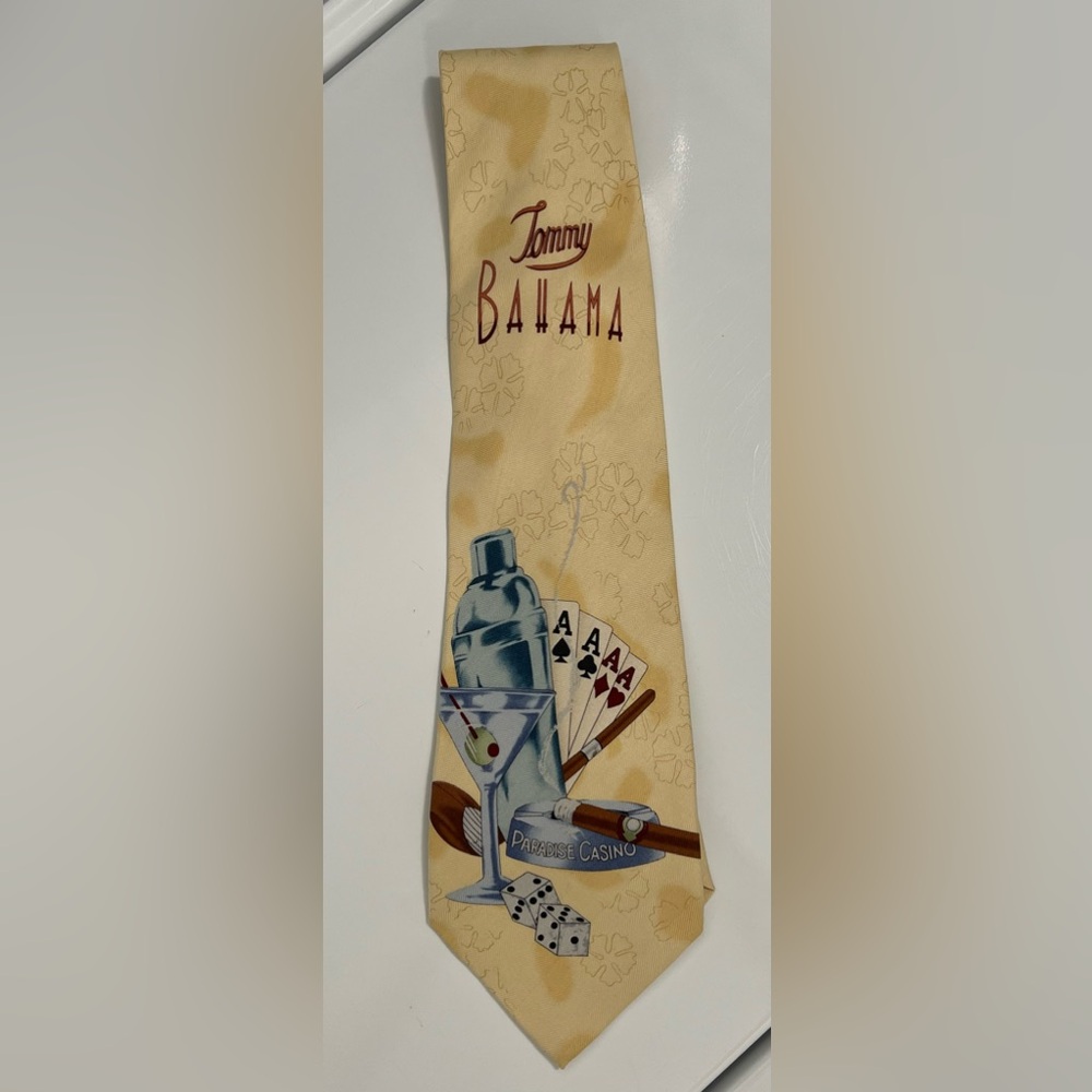 Tommy Bahama Cream Casino Cocktail Tie